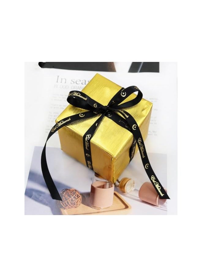 The Bros 5 Rolls Ramadan Ribbons,30 Yards Eid Mubarak Decor Ribbons Moon Star Words Lantern Grosgrain Ribbons for Eid Ramadan Decoration Islamic Muslim Party Favor Gift Wrapping Crafts Supplies  - Image 5
