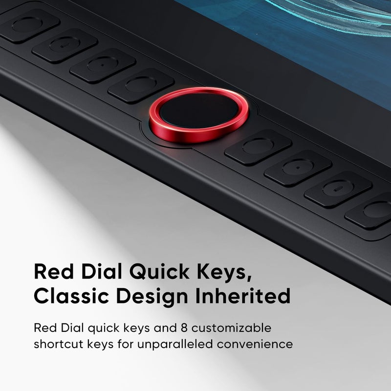 XPPen Upgraded Artist 15.6 Pro V2 Drawing Tablet with Screen 16384 Pen Pressure X3 Pro Stylus Graphic Art Tablet with Full-Laminated Anti-Glare Glass Tilt Support Red Dial and 8 Shortcut Keys - Image 4