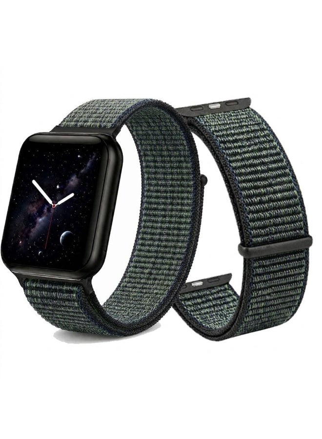 MARGOUN Breathable Nylon Sport Loop Band Compatible with Apple Watch 44mm 45mm 46mm 49mm for Women Men, iWatch Wrist Straps for Ultra 3 2, Se, Series 11 10 9 8 7 - Dark Green Camo - Image 2