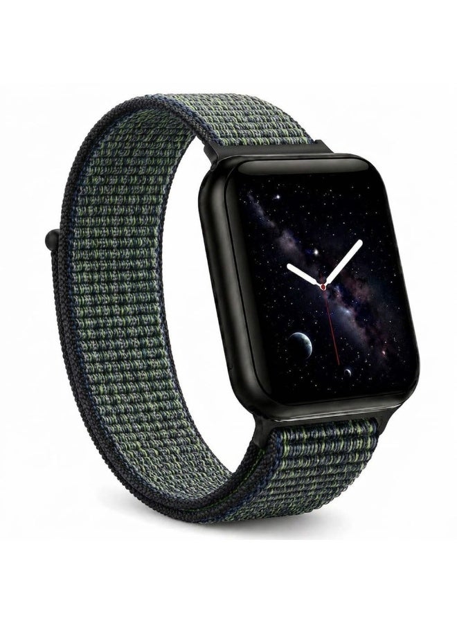 MARGOUN Breathable Nylon Sport Loop Band Compatible with Apple Watch 44mm 45mm 46mm 49mm for Women Men, iWatch Wrist Straps for Ultra 3 2, Se, Series 11 10 9 8 7 - Dark Green Camo - Image 1