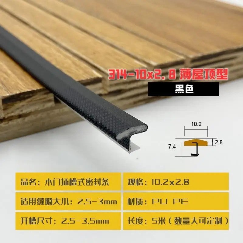 Bluejw Large Gap 8m Door Weather Stripping Seal - V-Shaped Q Foam Kerf Soundproof Window Strip with Card Slot - Household Rubber Product for Weather Stripping Tools - Image 1