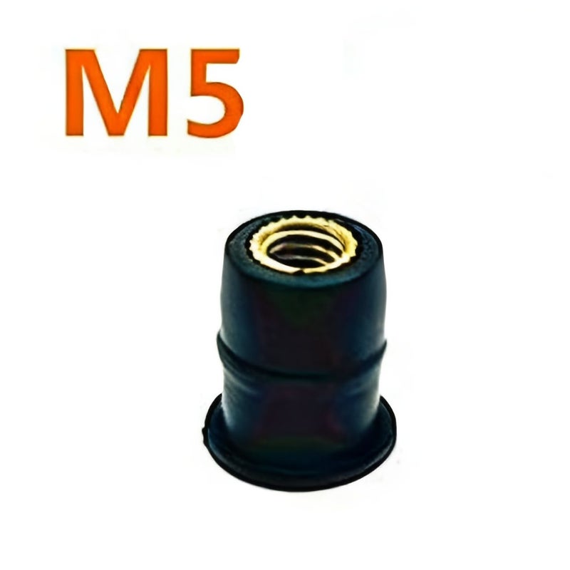 Universal Motorcycle M5 Rubber Well Nuts Windshield Fasteners 5 Pack - Image 4