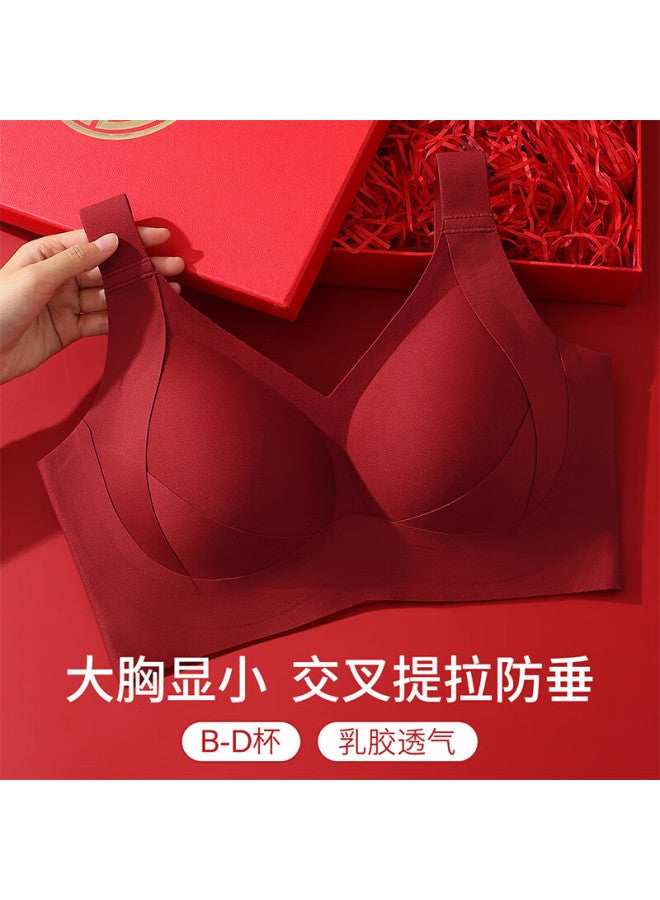 Gracewell Red Double Lift Bra For The Year Of Birth, Wedding Bra For Large Bust, Minimizing And Gathering, Side Breast Control, Anti-sagging Bra
