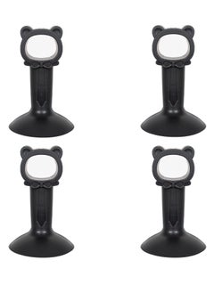SYOSI Door Stoppers for Wall, Silicone Door Holder Keep Door Open, No Drilling Door Catch Door Handle Bumper, Door Stops Wall Protectors, Strong Suction, Made of Stainless Steel and Silicone (Black)  - Image 1