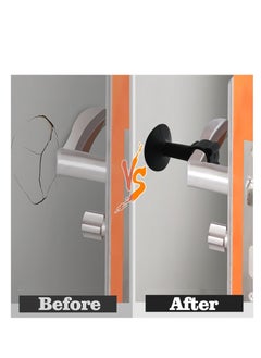 SYOSI Door Stoppers for Wall, Silicone Door Holder Keep Door Open, No Drilling Door Catch Door Handle Bumper, Door Stops Wall Protectors, Strong Suction, Made of Stainless Steel and Silicone (Black)  - Image 3