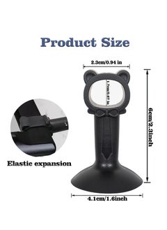 SYOSI Door Stoppers for Wall, Silicone Door Holder Keep Door Open, No Drilling Door Catch Door Handle Bumper, Door Stops Wall Protectors, Strong Suction, Made of Stainless Steel and Silicone (Black)  - Image 4