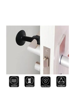 SYOSI Door Stoppers for Wall, Silicone Door Holder Keep Door Open, No Drilling Door Catch Door Handle Bumper, Door Stops Wall Protectors, Strong Suction, Made of Stainless Steel and Silicone (Black)  - Image 2