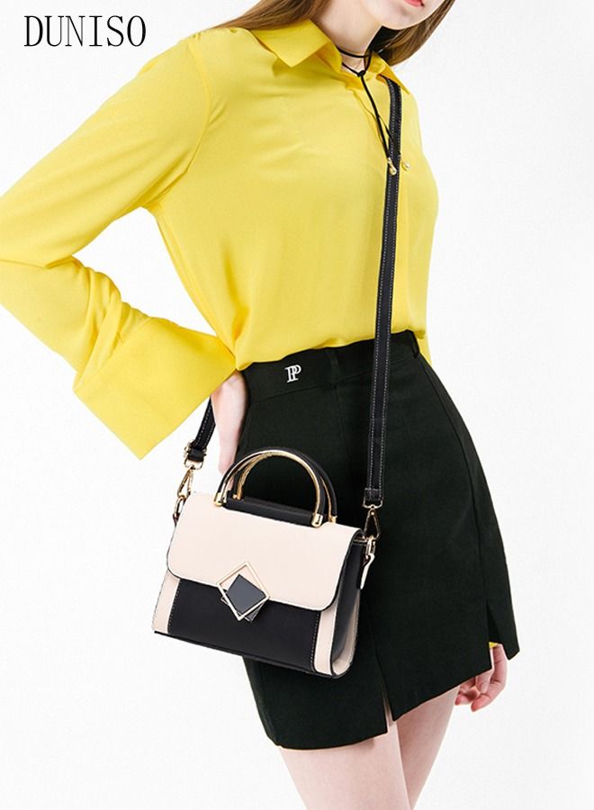 DUNISO Handbag for Women Faux Leather Vintage Satchel Small Messenger Crossbody Bag with Detachable Strap Clamshell Design Purse Top Handle Shoulder Bag for Business Traval Shopping - Image 2