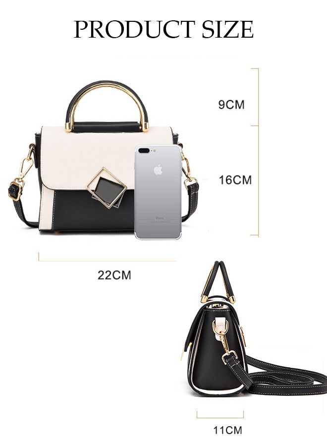 DUNISO Handbag for Women Faux Leather Vintage Satchel Small Messenger Crossbody Bag with Detachable Strap Clamshell Design Purse Top Handle Shoulder Bag for Business Traval Shopping - Image 4