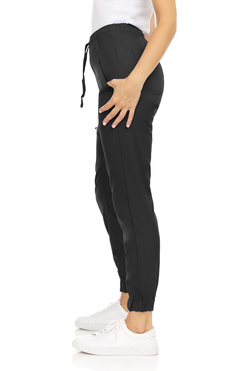 MediChic Women’s Medical Scrub Jogger Pants – 4 Pockets, 4-Way Stretch, Moisture-Wicking, Anti-Wrinkle, Soft Flex Fabric Black - Image 4