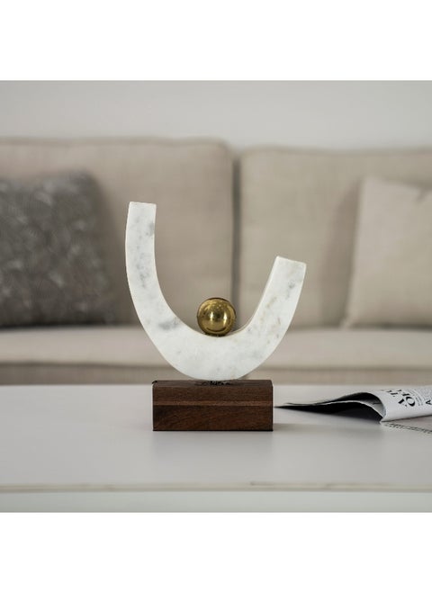 Casa Metal Wood Accent Nickle 34CM