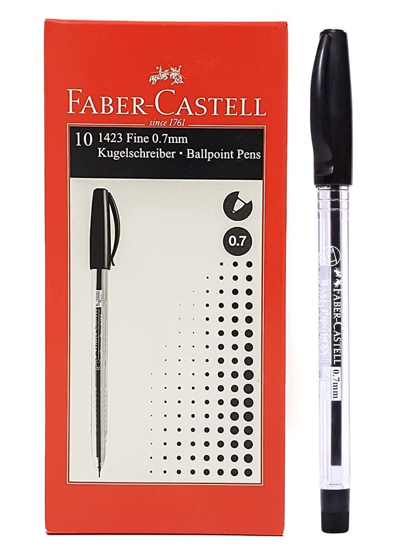 FABER-CASTELL أقلام حبر جاف 0.7 مم من 1423 عبوة من 10 - Image 1