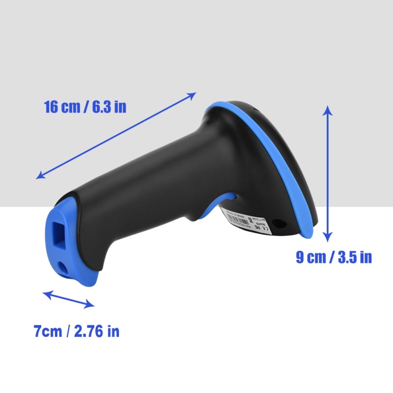 Wireless Barcode Scanner, Blue, Dual Connection Modes, Hand Held Laser Scanner - Wide Device Compatibility, 1D Barcode Scanner for iOS Android Windows Systems - Image 4