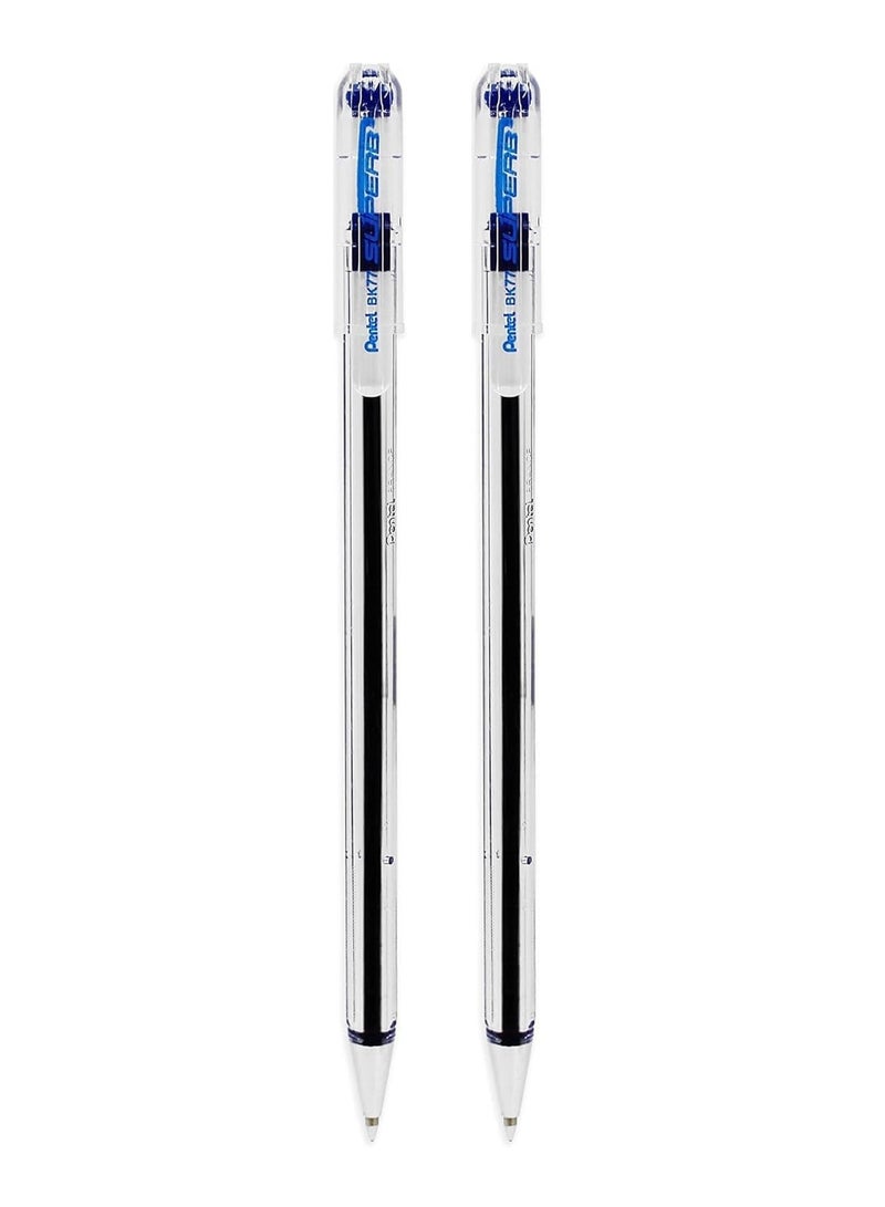 Pentel قلم حبر جاف ممتاز BK77 من قطعتين، رأس 0.7 مم، حبر أزرق - Image 1