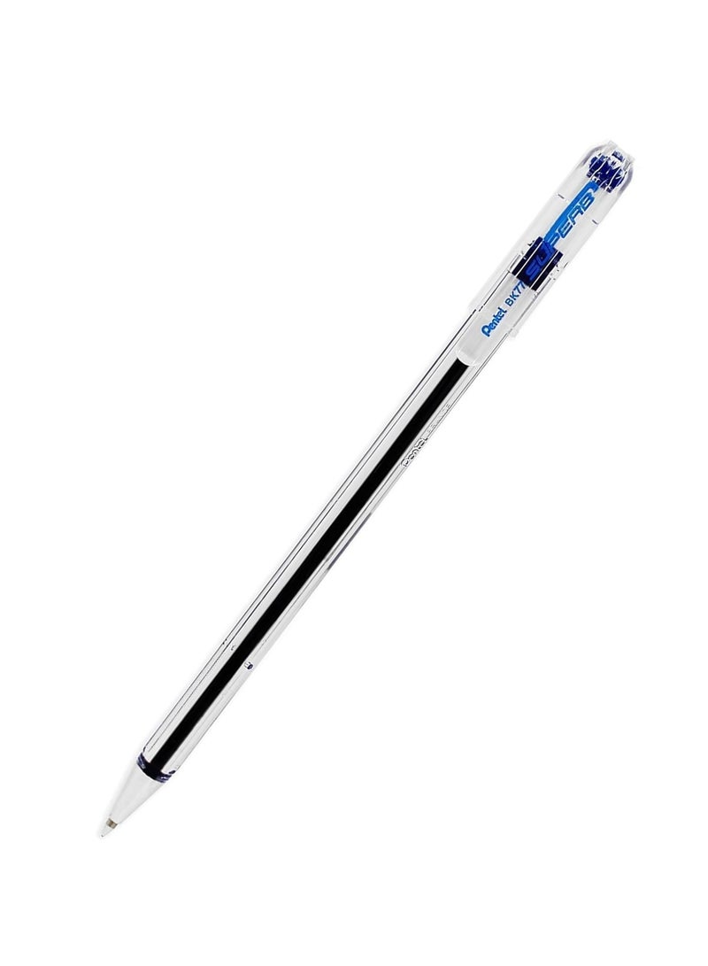 Pentel قلم حبر جاف ممتاز BK77 من قطعتين، رأس 0.7 مم، حبر أزرق - Image 2