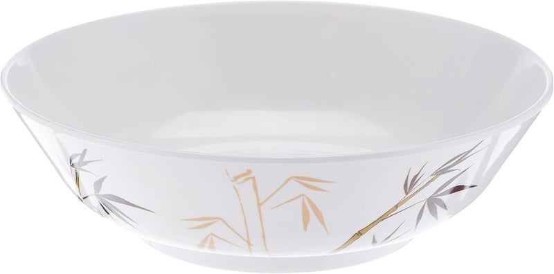 DINEWELL MELAMINE GREEN BAMBOO SERVING BOWL, 21 CM, WHITE, DWC2081GB, 1 PC - Image 1