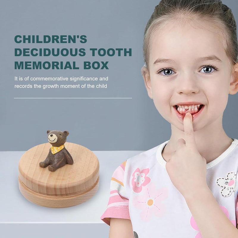 Teeth Wood Box with Lanugo Container and Light String Smooth Beech Keepsake Case for Newborns and Boy Girl Safe Memory Organizer Gift for Shower Boys - Image 3