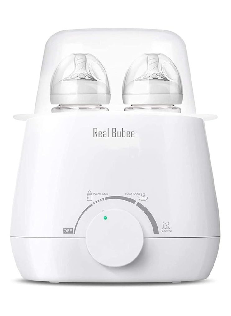 Real Bubee - Multifunctional Baby Double Bottle Warmer, Milk Warmer Steam Sterilizer & Baby Food Heater, 3-in-1 with Evenly Warming Breast Milk or Formula, Accurate Temperature Control Baby Feeding - Image 1