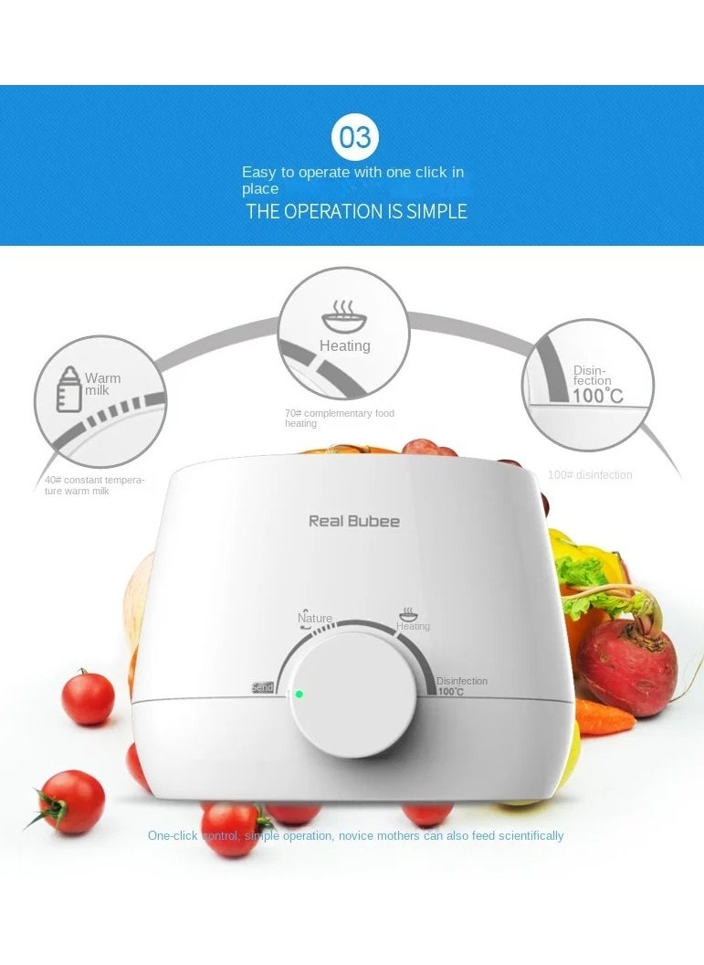 Real Bubee - Multifunctional Baby Double Bottle Warmer, Milk Warmer Steam Sterilizer & Baby Food Heater, 3-in-1 with Evenly Warming Breast Milk or Formula, Accurate Temperature Control Baby Feeding - Image 1