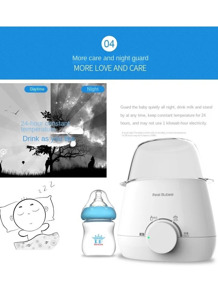 Real Bubee - Multifunctional Baby Double Bottle Warmer, Milk Warmer Steam Sterilizer & Baby Food Heater, 3-in-1 with Evenly Warming Breast Milk or Formula, Accurate Temperature Control Baby Feeding - Image 1