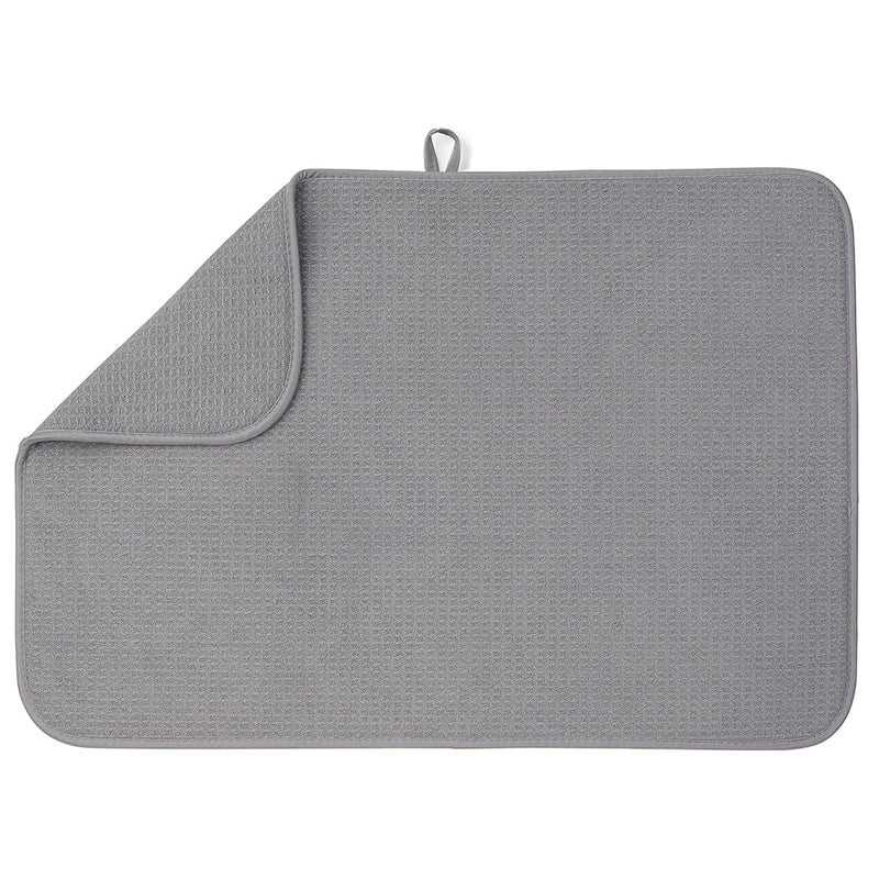Bellemain XXL Dish Mat 24 x 17  LARGEST MAT  Microfiber Dish Drying Mat  Super absorbent  Gray