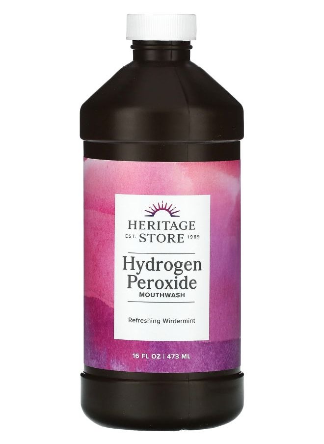 Heritage Store - Hydrogen Peroxide Mouthwash Refreshing Wintermint 16 Fl Oz 473 Ml - Image 1