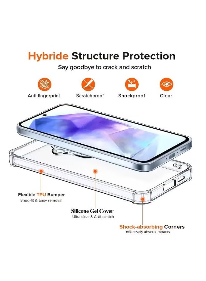 YoYoTech Samsung A17 Shockproof Clear Case with 2Pack Tempered Glass Screen Protector Edge to Edge Full Screen Coverage,Samsung Galaxy A17 5G 2025 Bumper Cover. - Image 2