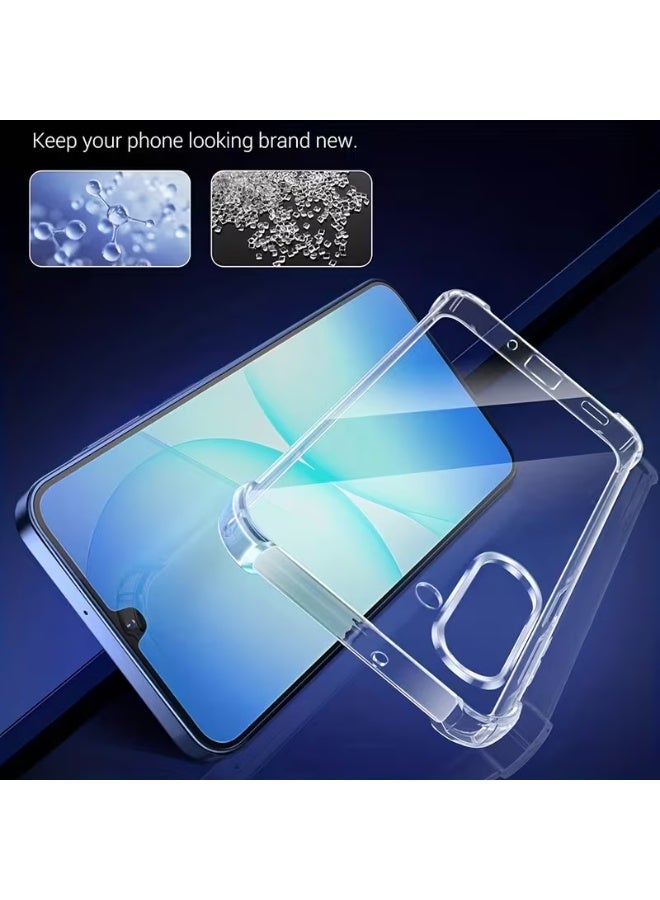 YoYoTech Samsung A17 Shockproof Clear Case with 2Pack Tempered Glass Screen Protector Edge to Edge Full Screen Coverage,Samsung Galaxy A17 5G 2025 Bumper Cover. - Image 4