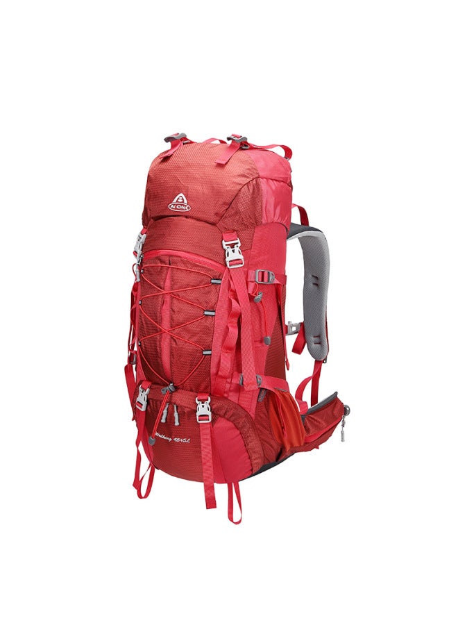Generic Ai Wang 50L Ultra Light Suspension Outdoor Hiking Mountaineering Bag Leisure Backpack Multifunctional Sports Backpack-Color:Red-Capacity:50L - Image 1