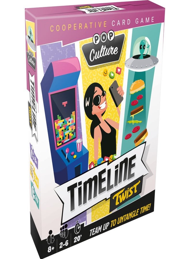 Asmodee Timeline Twist Pop Culture Edition - Test Your Chronological Knowledge! Cooperative Trivia Game, Fun Family Game for Kids and Adults, Ages 8+, 2-6 Players, 20 Minute Playtime, Made by Zygomatic - Image 1