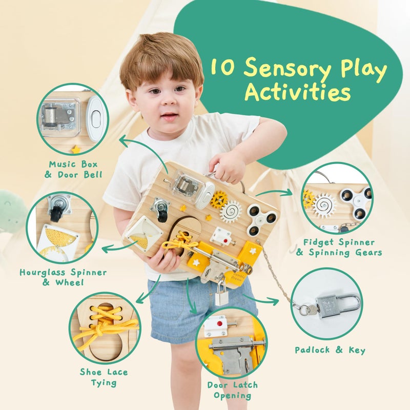 Jumble Dream Wooden Busy Board Montessori Toys for Toddlers and Educational Sensory Busy Board Autism Products  ADHD Activity Board for Learning  Kids Travel Toys for Toddlers Age 1 2 3 4 Years - Image 3