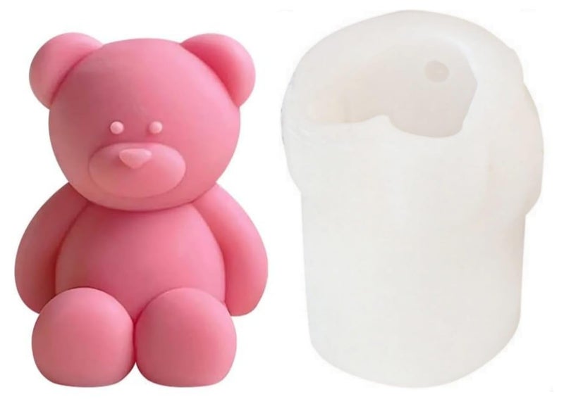 Shoppeecity Bear Shape Candle Mold I 3D Teddy Bear Silicone Epoxy Casting Mould I for DIY Handmade Ornament Cake Dcor Aromatherapy Soap Resin Art Craft Making Home Dcor Birthday Gift Valentines Day Gift Large - Image 1