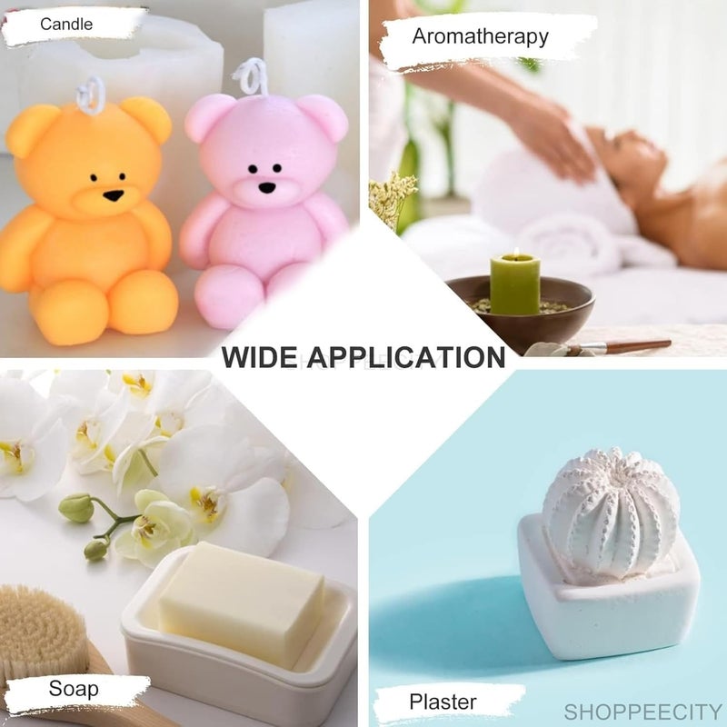 Shoppeecity Bear Shape Candle Mold I 3D Teddy Bear Silicone Epoxy Casting Mould I for DIY Handmade Ornament Cake Dcor Aromatherapy Soap Resin Art Craft Making Home Dcor Birthday Gift Valentines Day Gift Large - Image 5