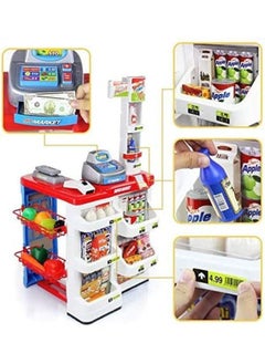 EASY FUTURE Kids Simulation Supermarket Shopping Cart Combination Set Scan Cash Register Toys Supermarket Combination Set And Scanner Color Green.  - Image 5