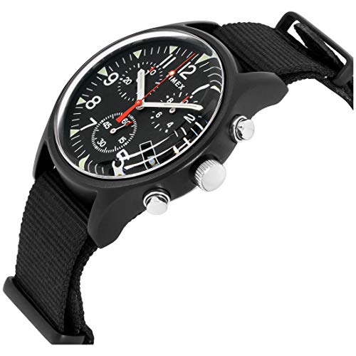 Timex Men's TW2R67700 MK1 Aluminum Chrono 40mm Black Fabric Strap Watch - Image 2