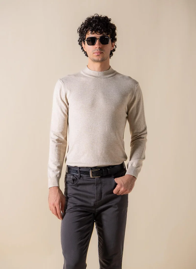 SHAPES FINE KNIT MOCK-NECK SWEATER
