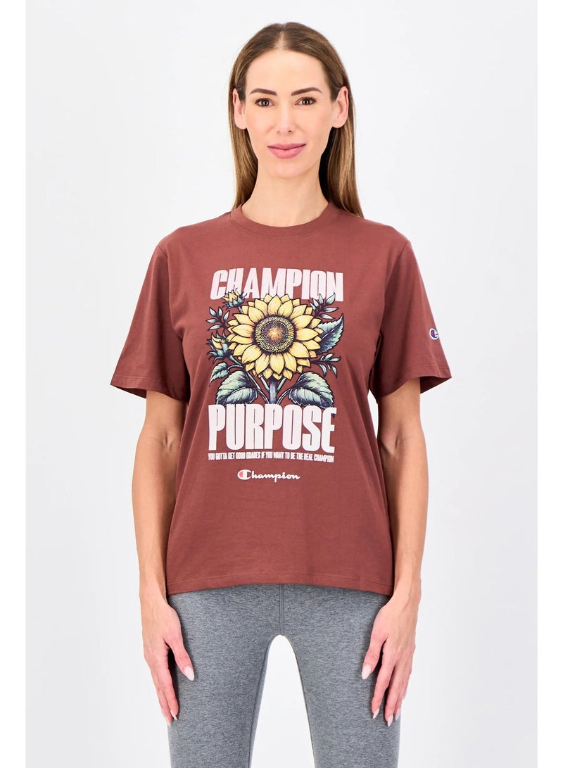 Champion Women Sportswear Fit Short Sleeve Outdoor T-Shirt, Brown - Image 1