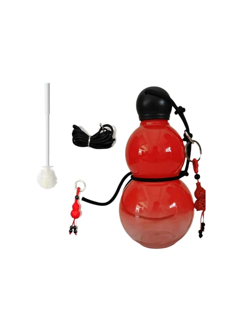 silvercnc - Chinese Gourd Water Bottle, Gourd Style Water Bottle for Black M-YTH Monkey King Game Fan, Large Capacity and Durable Water Bottle, Gourd Sports Travel Water Bottle for Gym (Red) - Image 1