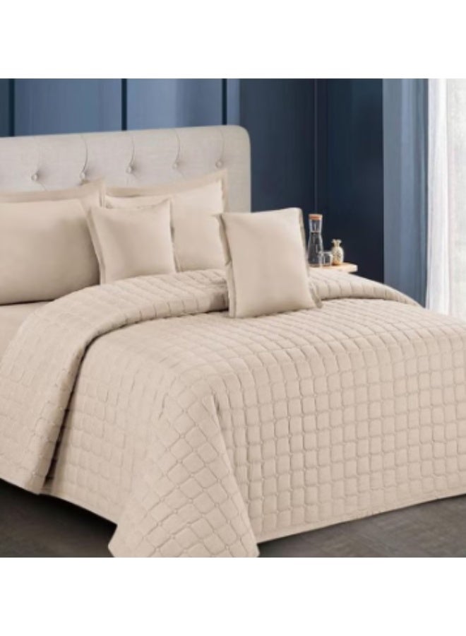 Double bed sheet set, 6 pieces, plain, compressed – luxurious and simple, suitable for all decors - Image 2