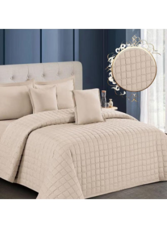 Double bed sheet set, 6 pieces, plain, compressed – luxurious and simple, suitable for all decors - Image 3