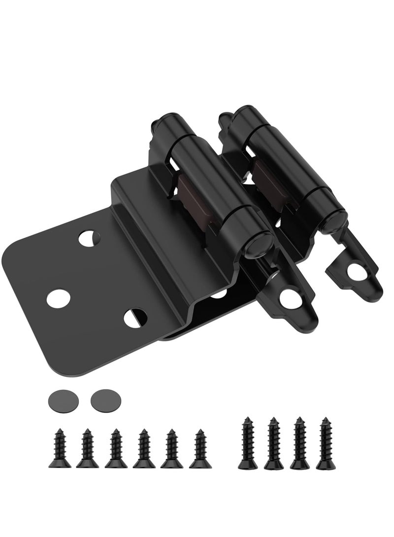 general 3/8 Inch Inset Cabinet Hinges, 2 Pack Self Closing Flush Face Mount Hinges with Door Bumper, Variable Decorative Hardware for Bathroom, Furniture, Kitchen Cabinet Doors, Matte Black - Image 1