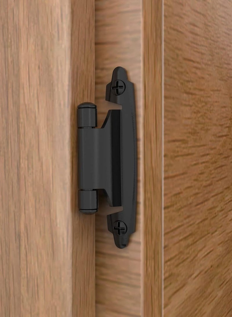 general 3/8 Inch Inset Cabinet Hinges, 2 Pack Self Closing Flush Face Mount Hinges with Door Bumper, Variable Decorative Hardware for Bathroom, Furniture, Kitchen Cabinet Doors, Matte Black - Image 2