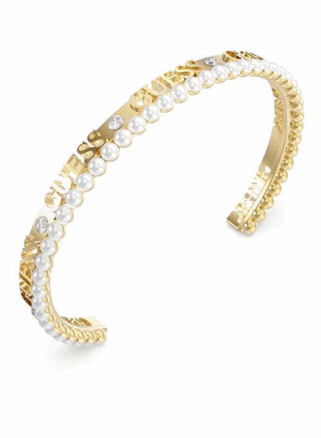 GUESS White Beads Mini Bangle