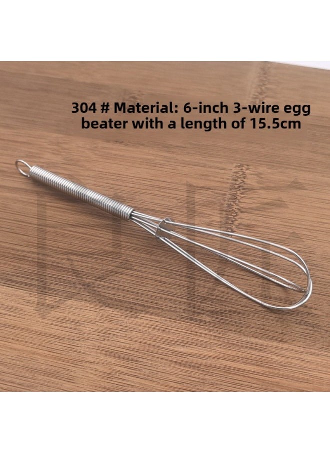 Generic No.304 Spring Egg Beater Manual Stainless Steel Coffee Mixer Kitchen Utensils Hand Operated Egg Shaker-Color:6.3inch Wire Spring Handle  - Image 1