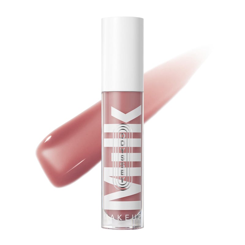 Milk Makeup Odyssey Lip Gloss â€“ Non-Sticky, Hydrating + Sheer-Tinted Gloss with Long-Lasting, High Shine Finish â€“ Vegan Formula Nourishes with Jojoba Oil â€“ Werk Trip (Dusty Rose), 0.2oz - Image 1