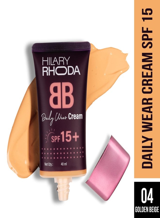 Hilary Rhoda BB Cream with SPF 15 | Infused with Wheat Germ Oil & Jojoba Seed Oil | Weightless Formula | Hides Blemishes, Dark Spots & Pigmentation - 40ml (Golden Beige - Shade 4) - Image 2