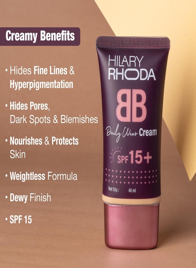 Hilary Rhoda BB Cream with SPF 15 | Infused with Wheat Germ Oil & Jojoba Seed Oil | Weightless Formula | Hides Blemishes, Dark Spots & Pigmentation - 40ml (Golden Beige - Shade 4) - Image 5