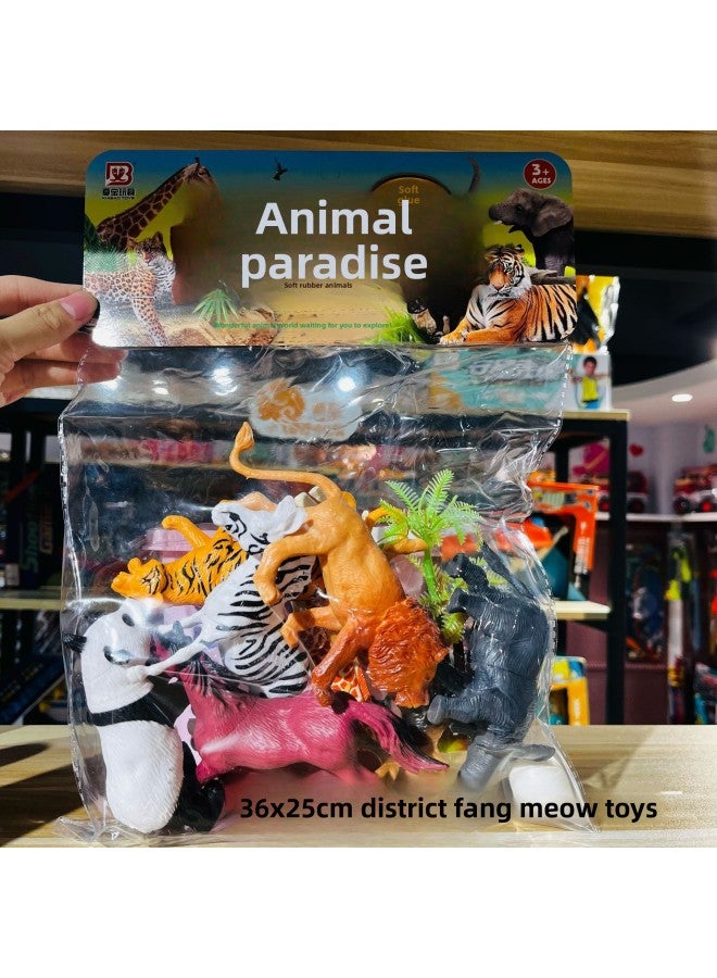 Children Play House Educational Toys Simulation Kitchen Refrigerator Shopping Cart Stall Toys Bags Stall Supply-Color:Animal Park - Image 1
