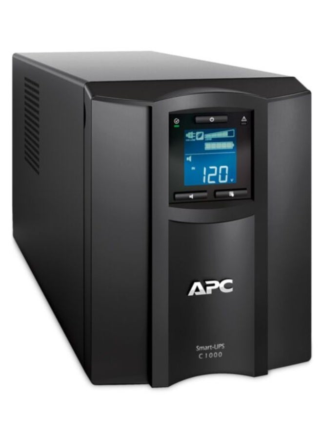 اي بي سي APC SMC1000ICهو مزود طاقة غير منقطع (UPS) تفاعلي خطي بقوة 1000 فولت أمبير (VA) و 600 واط (W)، يوفر 8 منافذ تيار متردد (AC) لحماية المعدات الإلكترونية الأساسية.