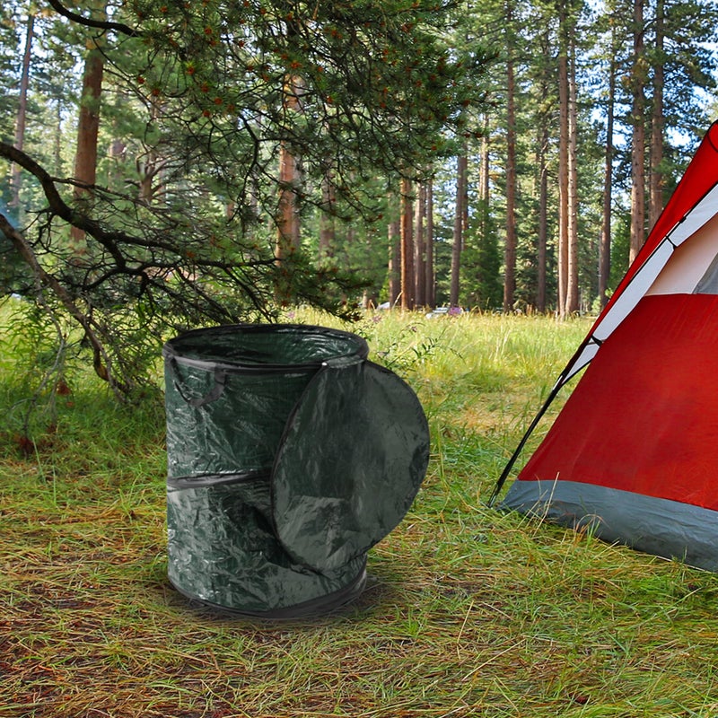 Wakeman 29.5-Gallon Pop Up Outdoor Garbage Can - Collapsible Trash Can for Parties, Yard Waste, or Laundry - Camping Accessories by Wakeman - Image 5